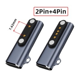 Cablecc 2pcs USB Type-C Magnetic Charging Adapter for Smartwatches up to 7.62mm with 2-Pin 4 Pin Compatible with Bone Conduction Headphones
