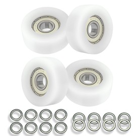 Upgraded Machined Wheels/Rollers Compatible with Rowing Machine,Pilates Reformer,Water Rower Seat Attachment,1.26 Inch Diameter,5/16 Inch Bore,4Pcs