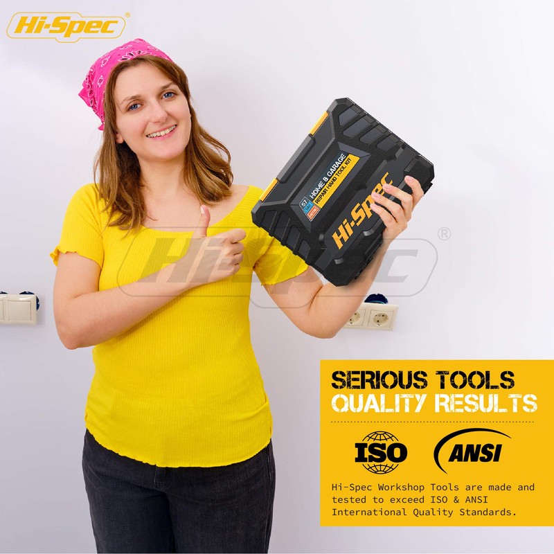 Hi-Spec 57pc Home Garage DIY Tool Kit Set. Complete Beginner