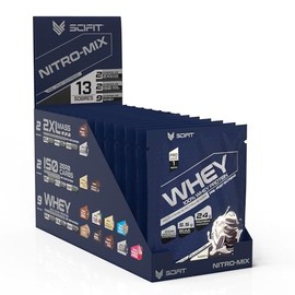 Scifit  Nitro-Mix Protein  Protenas Whey-Iso Zero Carb-Gainer 12 Sobres  Variedad de Sabores  Pre-Post Entrenamiento  12 Packs                        