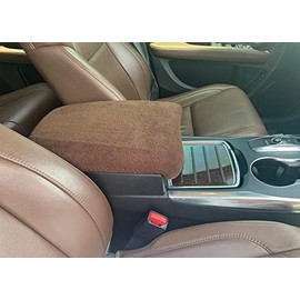Auto Console Covers- Fits The Acura MDX 2013-2020 Center Console Armrest Cover Fleece Fabric- Brown
