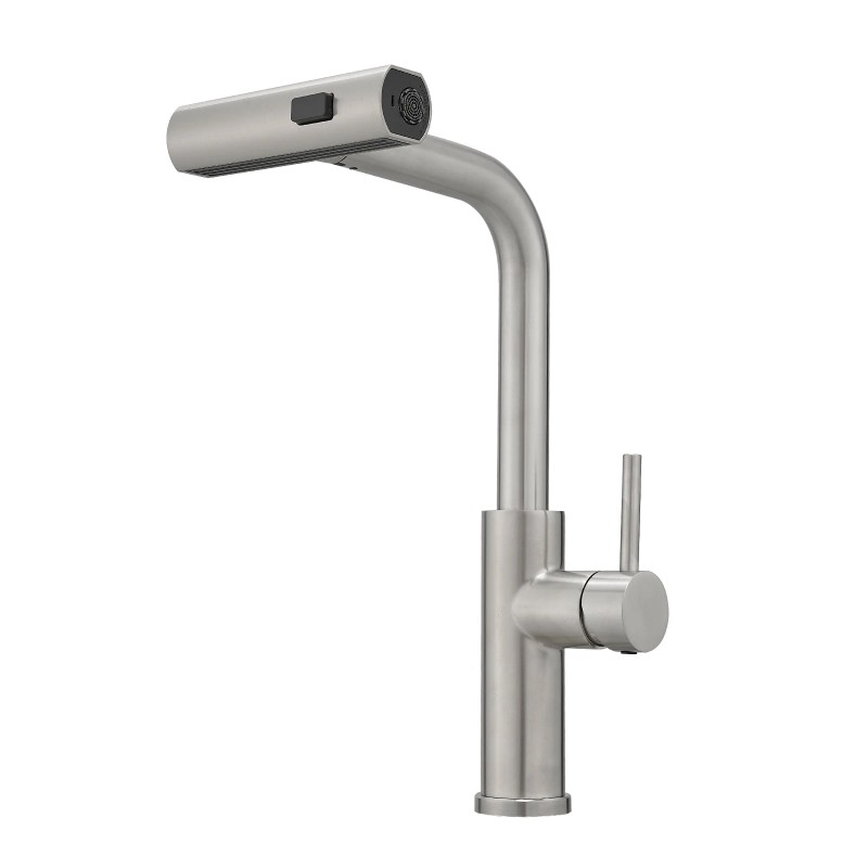 Modern Single Handle 360° Swivel Stainless Steel Waterfall Kitchen Faucet