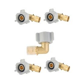 5-Pack EFIELD Pex-A Expansion Full Flow Brass Fittings 1/2" Pex X 1/2" Female NPT Swivel Elbow, ASTM F1960, UPC Certified