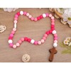 God Bless First Rosary - Silicone Rosary Necklace with Cross,