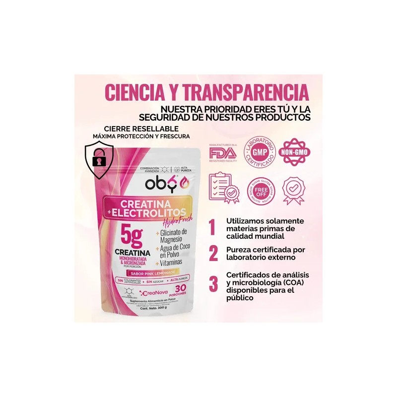 Creatina Monohidratada con Electrolitos | 100% Alta Pureza Micronizada |