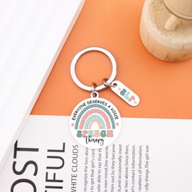 UIWIHHP Speech Pathologist Gifts for Women Men Speech Therapy Keychain Gift for Therapist Slp Gifts for Her Him Cute Stuff Slp Appreciation Gift Ideas Everyone Deserve A Voice Key chain