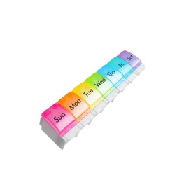 VITAPLUS Seven Day Pill Box - with Easy Open Lids and Color Coordinated Compartments