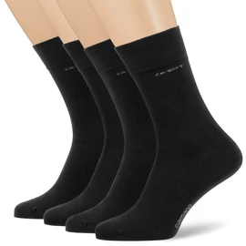 Camano Men's Socks with Soft band for Adults, Cotton Socks, Pack of 4 - Black (Black 0005)