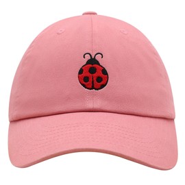 JPAK Ladybug with Cute Heart Mark Premium Dad Hat Embroidered Cotton Baseball Cap Ladybug Heart