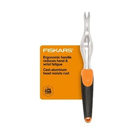 Fiskars Ergo Herramienta de deshierbe, Herramienta de Mano de jardinería Resistente con Mango ergonómico y Agujero para Colgar para Almacenamiento, Elimina malezas y raíces como Dientes de león y