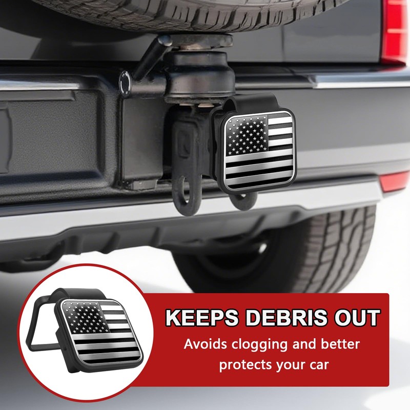 Hitch Covers 2 Inch, Rubber Trailer Hitch Cover, Square Mouth