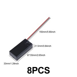 9V Battery Holder,8 Pack 9 Volt Battery Holder with Switch, 9 Volt Battery Connector for DIY Charging Power Supply