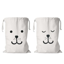 Pack of 2 Laundry Bags Travel Dirty Laundry Cotton with Drawstring Laundry Bag Dirty Laundry Large Dirty Laundry Bag Storage Bag Machine Washable and Reusable for Clothes 60 x 50 cm