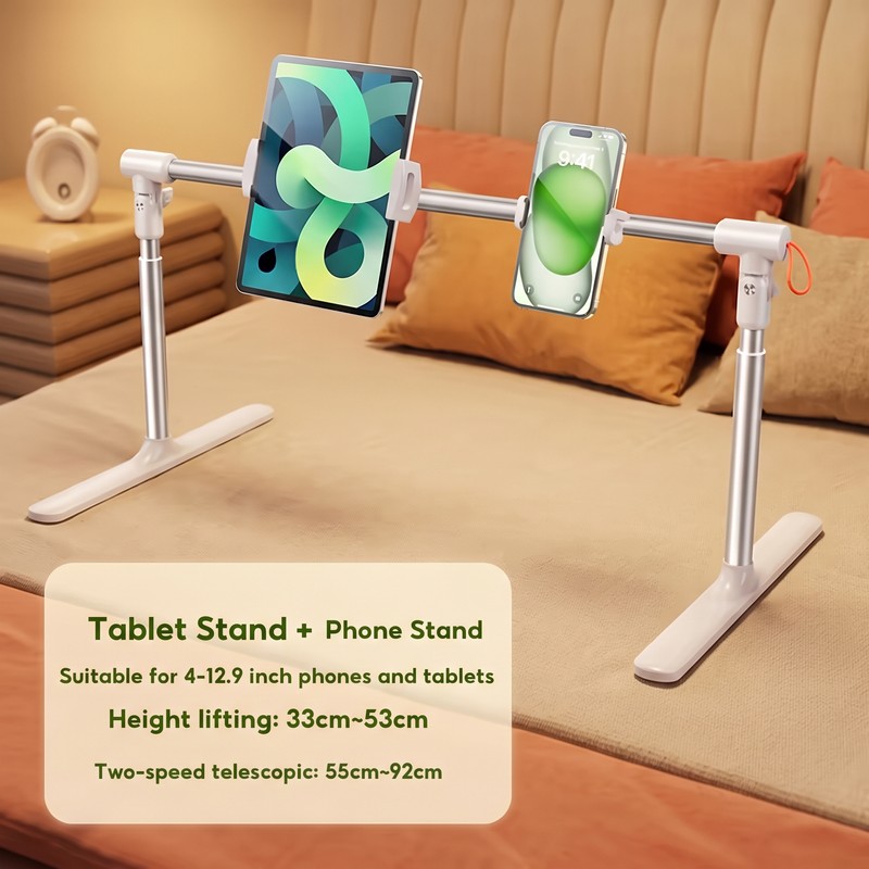 Adjustable Phone and Tablet Stand for Bed – Telescopic Folding