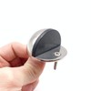 Door Stop Floor Mounted Oval Half Moon Pattern Polished Stainless