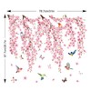 Whaline 9 Sheets Cherry Blossom Floral Window Clings Spring Glass