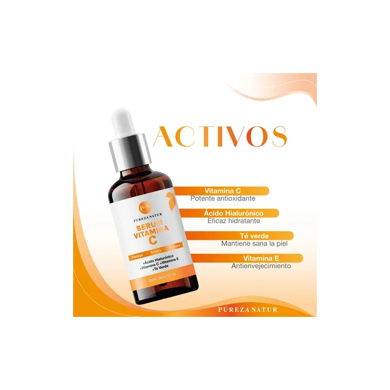 Serum Vitamina C + Acido Hialuronico Antiedad Hidratante Todos Día/noche