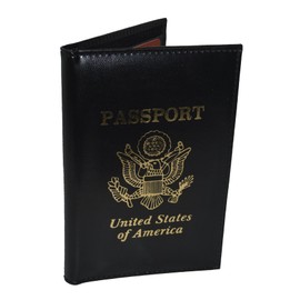 Passport Cover Holders Id Wallet Case Travel Black Brown Blue New ! (Black)