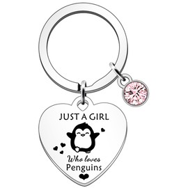 SDOFY Penguin Gifts for Women Girls Penguin Gifts Penguin Keyring Keychain Penguin Lovers Gift Just A Girl Who Loves Penguins