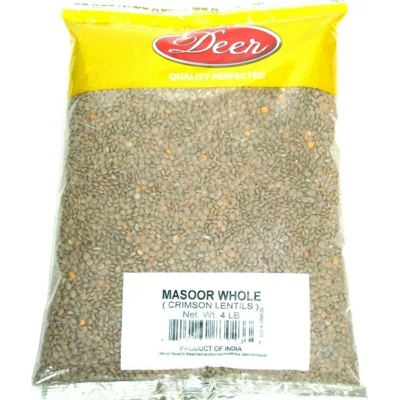 Deer Whole Red Lentil Masoor Beans with Skin 4 lb