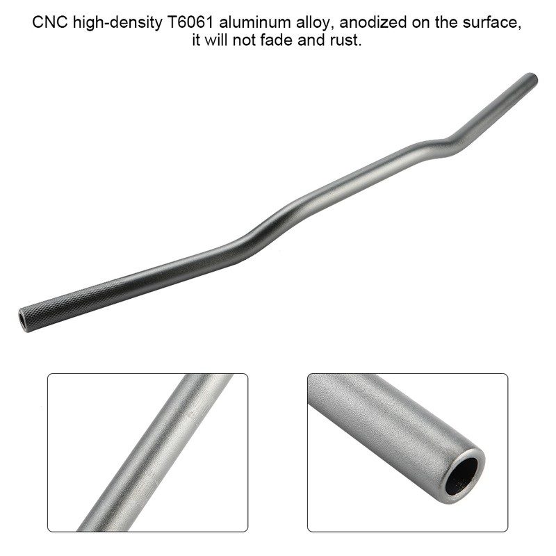 22mm Diameter Aluminum Alloy Retro Motorcycle Modified Handlebar Flat Gray
