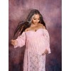Saslax Soft Stretchy Lace Maternity Dress for Photoshoot Doubly Split