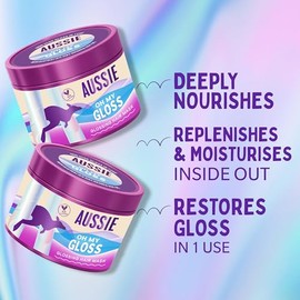 Aussie Oh My Gloss Glossing Vegan Hair Mask 500ml for Dry & Dull Hair | Moisturises & Deeply Nourishes Dry Hair, Restores Your Natural Gloss, Infused with Australian Macadamia Nut Oil, Cruelty Free