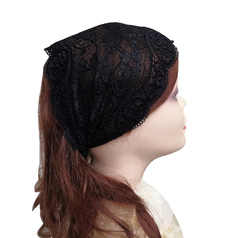 Oyabridal 7.2'' Wide Thin Black Lace Elastic Headbands for Women