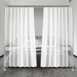 Kaichenyt Canopy Bed Frame Enhanced Stainless Steel Poles White Queen Size Four Corner Bed Canopy Frame Modern Bedroom Decor Fit for Mosquito Curtains(no Included) (4.92 * 6.56 * 6.56ft)