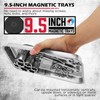 18-Inch Rolling Magnetic Sweeper with 9.5-inch Magnetic Trays, 45-Pound Capacity