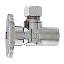 Master Plumber MP2780PCLF Angle Supply Stop Valve, 1/4 Turn, Chrome, 1/2-In. Copper Sweat x 3/8-In. O.D. Co - Quantity 6