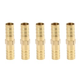 5pcs 10mm Brass Barb Hose Fitting Straight Union Connector for Air Water Gas Oil