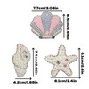 Vubbkdi 3Pcs Sea Animals Beaded Artistic Patches Ocean Shell Cloth