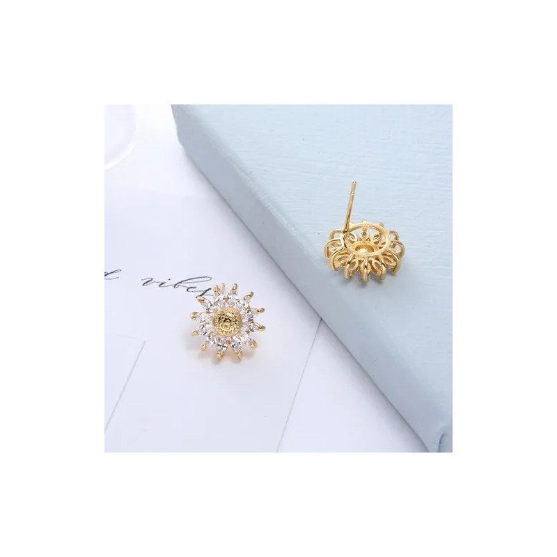 Collar Girasol Para Mujer Chapado En Oro De 18 Quilates