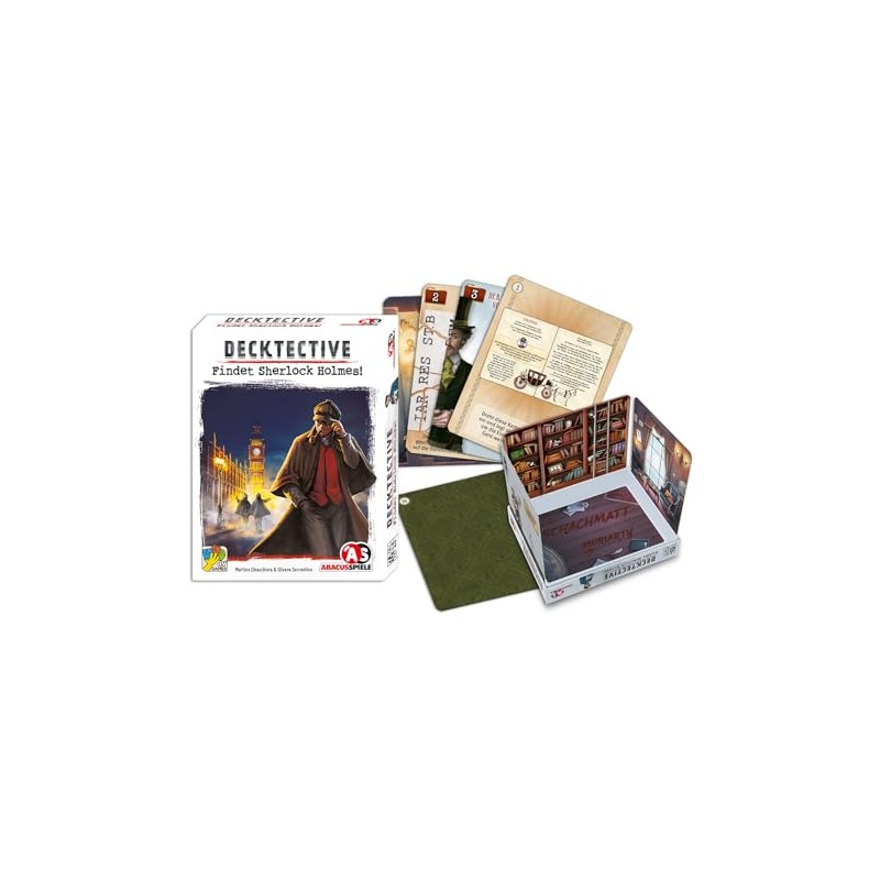 ABACUSSPIELE 38242 Decktective Finding Sherlock Holmes! Cooperative Crime Game Card
