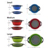 3-Pack Collapsible Silicone Colander Strainer Set with Foldable Triangle Drain