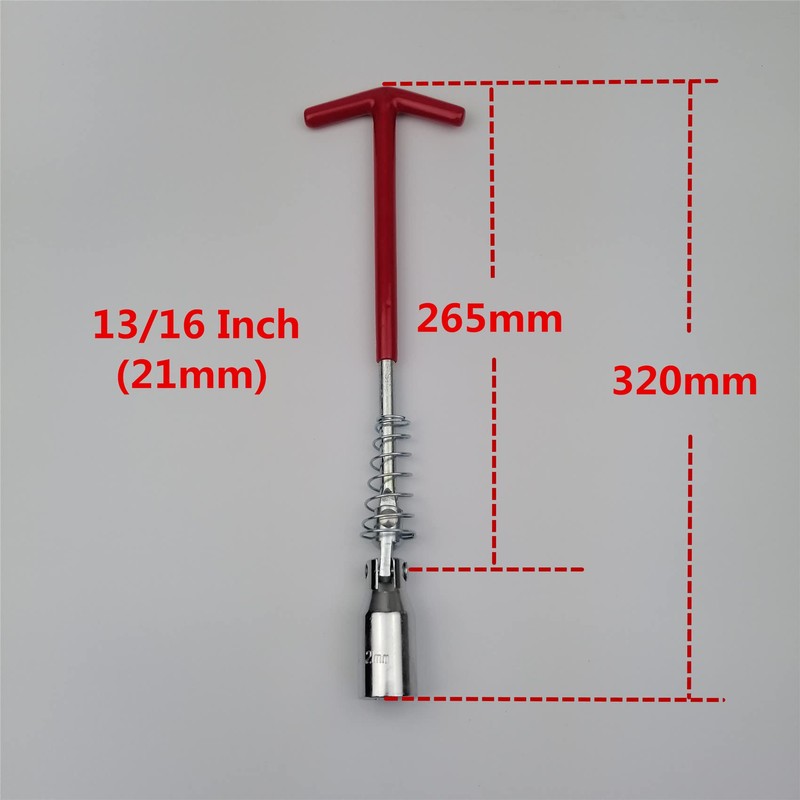 Spark Plug Wrench 13/16 Inch (21mm) ,Long Extended handle, T-handle