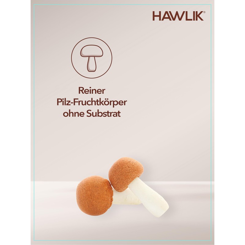 Hawlik Vital Mushrooms - Organic Agaricus Powder Capsules - 120