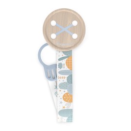 Suavinex, Dummy Chain, Dummy Clip, for Babies + 0 Months, Dummy Chain Fabric, Soft and Flexible, Dreams Blue