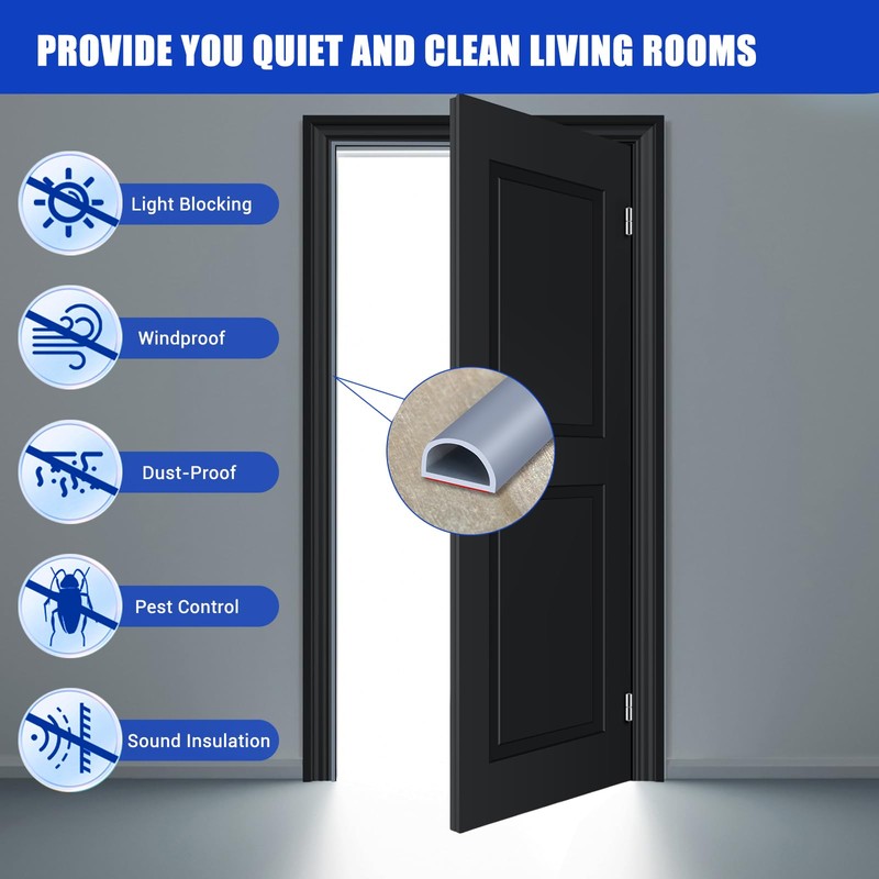 Weather Stripping Door Seal, Self Adhesive Silicone D Shaped Weather