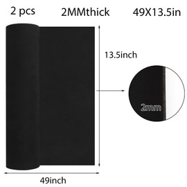 STEFORD 2 Pack EVA Foam Roll, 2mm Thick Black Cosplay Foam Sheet 13.5x49 in with High Density EVA Foam for Crafts Cosplay Modeling DIY Projects