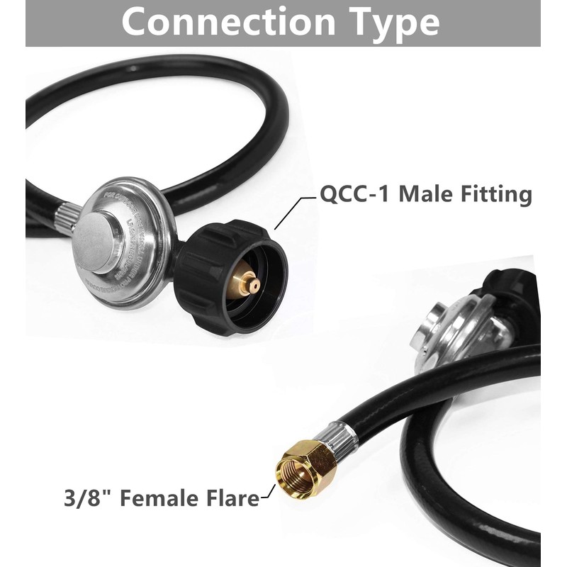 DOZYANT 12 Feet Universal QCC1 Low Pressure Propane Regulator Grill