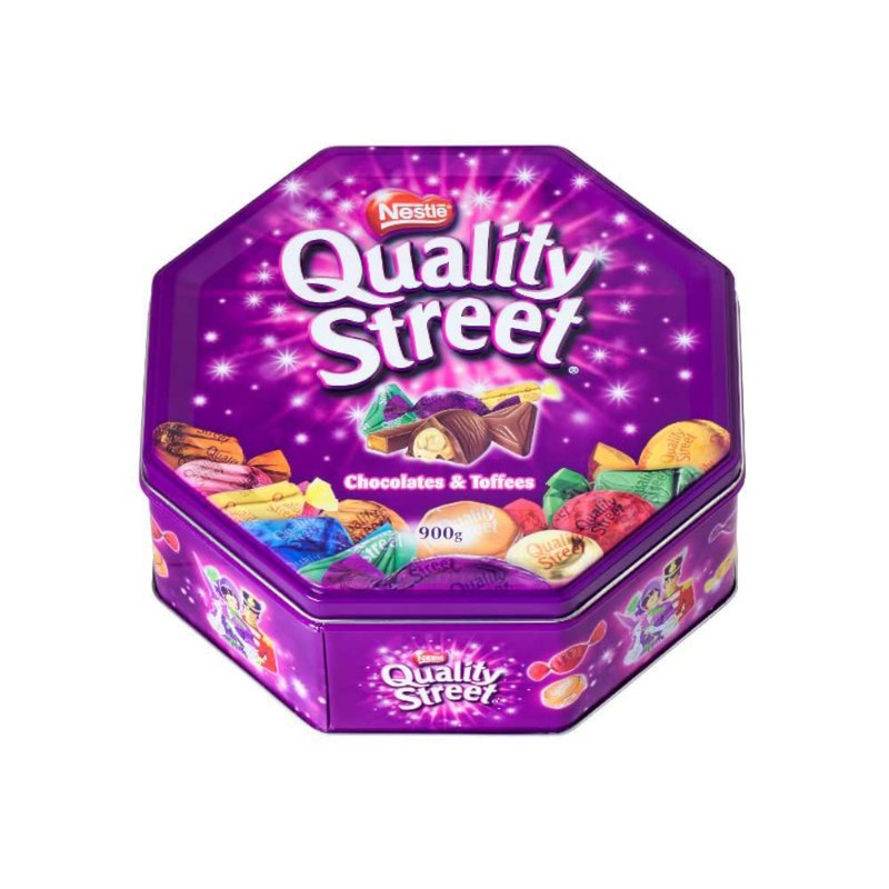 Nestle Quality Street Assorted Chocolate Decorative Metal Tin, 2lb