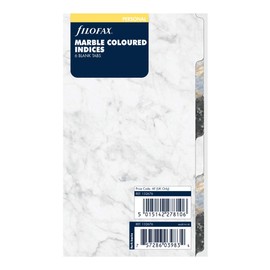 Filofax B132676, 6-Tab Index Organizer Refill, Personal Size, Marble Design, Blank