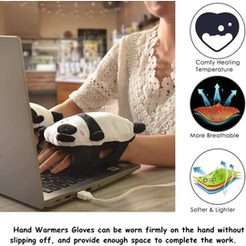 Cysocool 1 Pair USB Heated Gloves Electric Winter Toasty Hand Warmers Gloves for Typing Kids Women Fingerless Thermal Work Gloves Winter Plush Hand Muffs