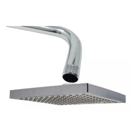 IML Regadera Cuadrada Antisarro 20cm + Tubo Redondo 50cm De Lujo