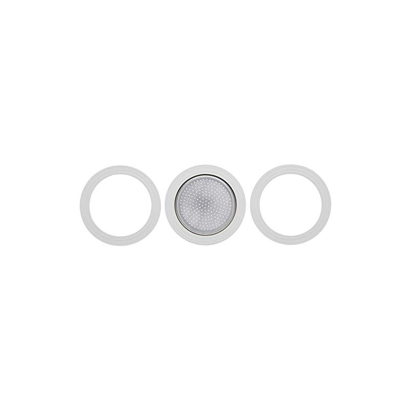 Bialetti 0800001 3 Guarnizioni e 1 Piastrina, 1 Tazza, Aluminium,