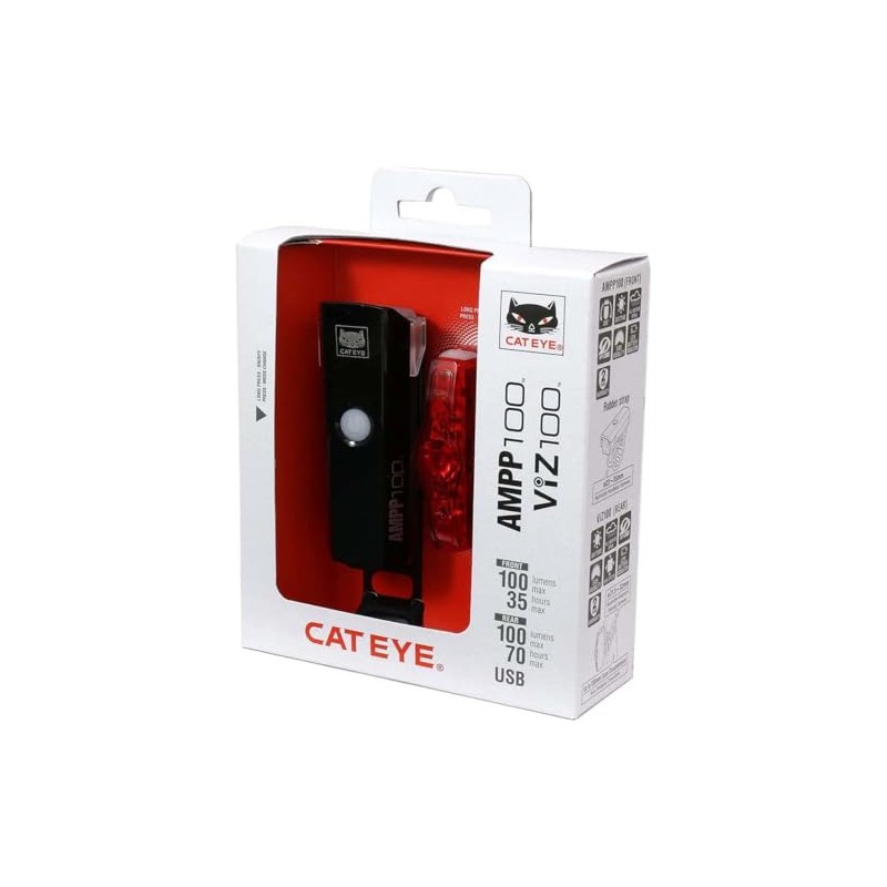 CatEye AMPP 100 / VIZ 100 Bike Light Set: Compact