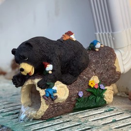 GARDEN WHISPER Bear Statue Decor, Bear Gutter Downspout Extension, Weather Resistant Resin, Outdoor Decorative
