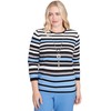 Alfred Dunner Textured Strip Light Sweater (US, Alpha, Medium, Regular,